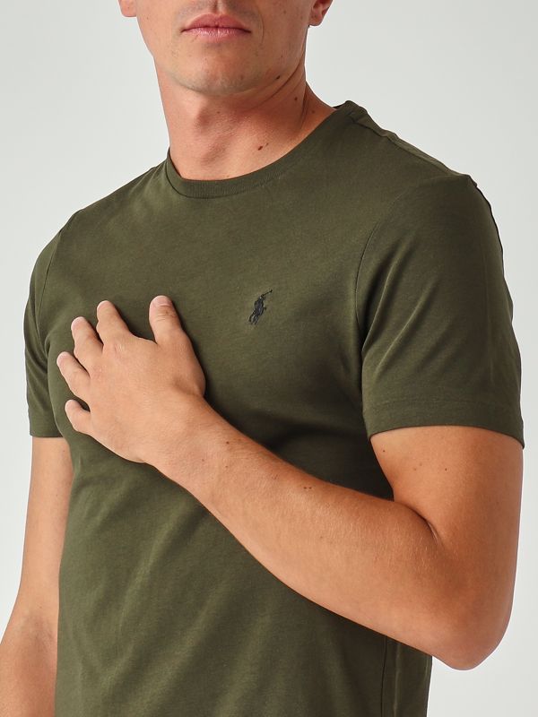 4. Custom slim fit cotton T-shirt for men Dark green Polo Ralph Lauren 710671438