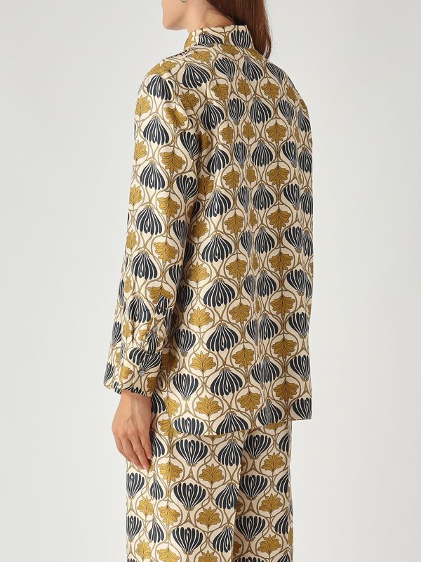 5. Camisa de mujer Times de sarga de seda Fantasía S Max Mara 2529116052600