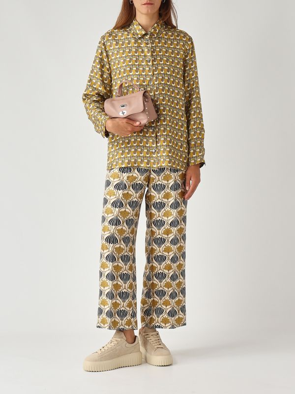 3. Camisa de mujer Times de sarga de seda Fantasía S Max Mara 2529116052600