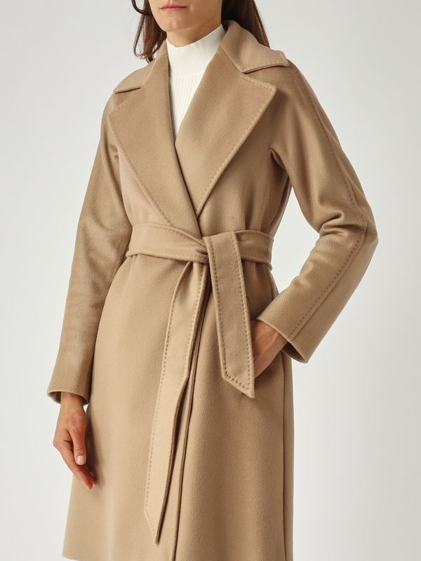 Max Mara Studio Dravenna virgin wool cloth coat for women - Camel