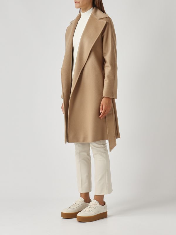 Max Mara Studio Dravenna virgin wool cloth coat for women - Camel