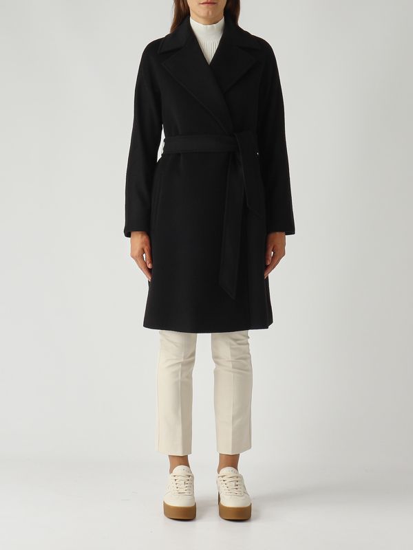 1. Manteau Dravenna en drap de laine vierge pour femme Noir Max Mara Studio 2526016091600
