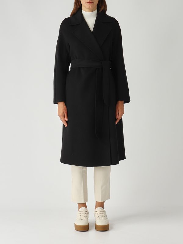 1. Cles Damenmantel aus Schurwolle, Kaschmir und Seide Schwarz Max Mara Studio 2526016111600