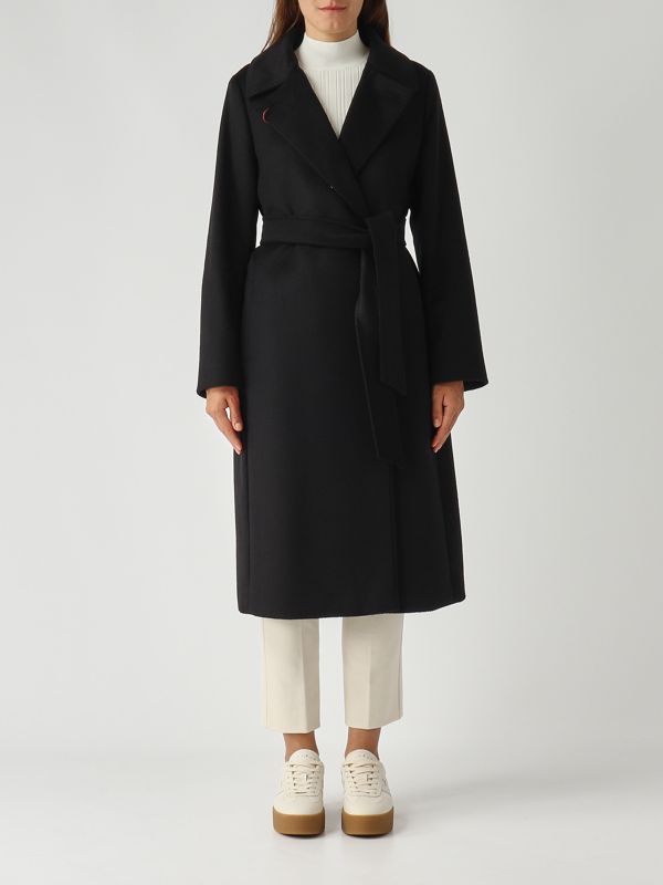 1. BCollag Damenmantel aus Schurwolle drapiert Schwarz Max Mara Studio 2526016051600