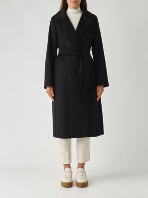 BCollag Damenmantel aus Schurwolle drapiert Schwarz Max Mara Studio