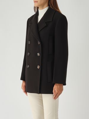 3. Caban Janzir en cady pour femme Noir Max Mara Studio 2526086071600