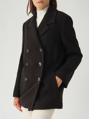 5. Caban Janzir en cady pour femme Noir Max Mara Studio 2526086071600