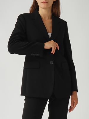 5. Blazer Linz en tissu cady pour femme Noir Max Mara Studio 2526046161600