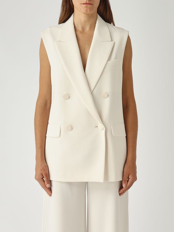 1. Pomez Damenweste aus Cady-Stoff Creme Max Mara Studio 2526286021600