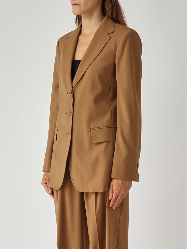 3. Blazer de mujer Nice en tejido de lana virgen Beige Oscuro Max Mara Studio 2526046101600