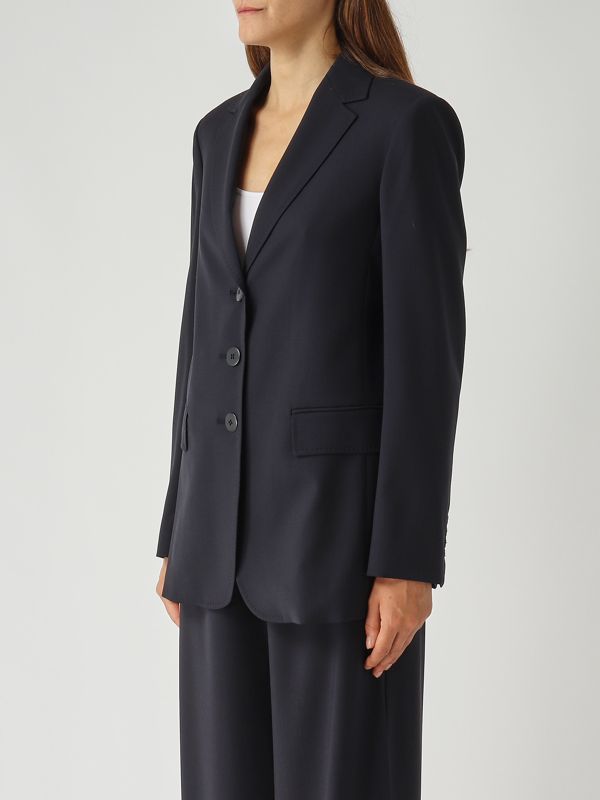 3. Blazer de mujer Nice en tejido de lana virgen Azul marino Max Mara Studio 2526046101600