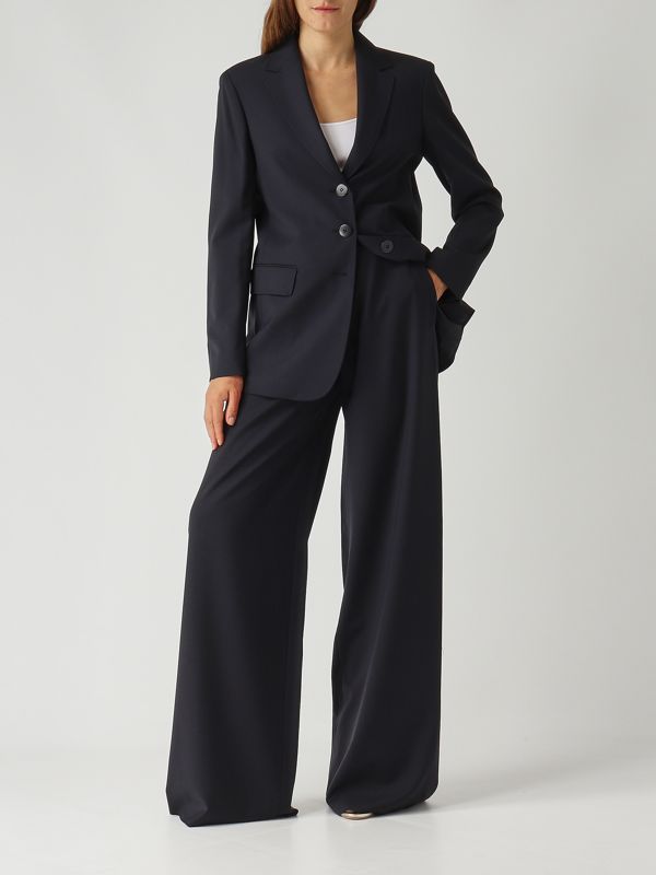 2. Blazer de mujer Nice en tejido de lana virgen Azul marino Max Mara Studio 2526046101600