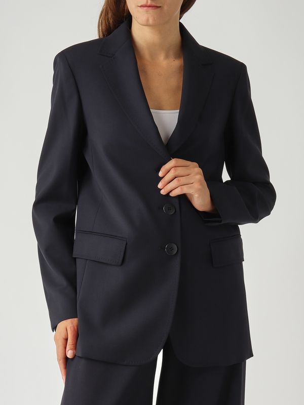 5. Blazer de mujer Nice en tejido de lana virgen Azul marino Max Mara Studio 2526046101600