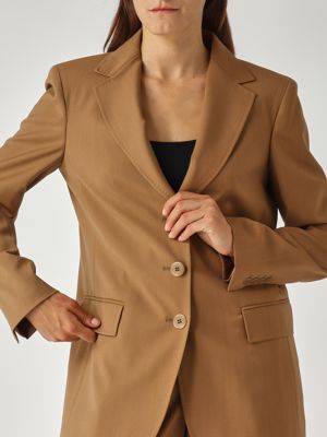 5. Blazer de mujer Nice en tejido de lana virgen Beige Oscuro