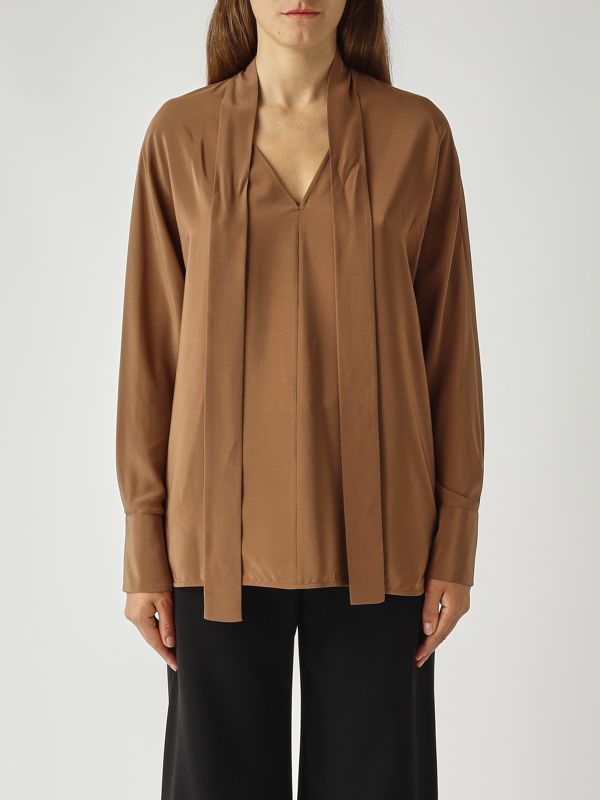 1. Caco crepe de Chine blouse for women Caramel Max Mara Studio 2526116051600