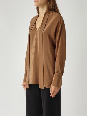 3. Caco crepe de Chine blouse for women Caramel Max Mara Studio 2526116051600
