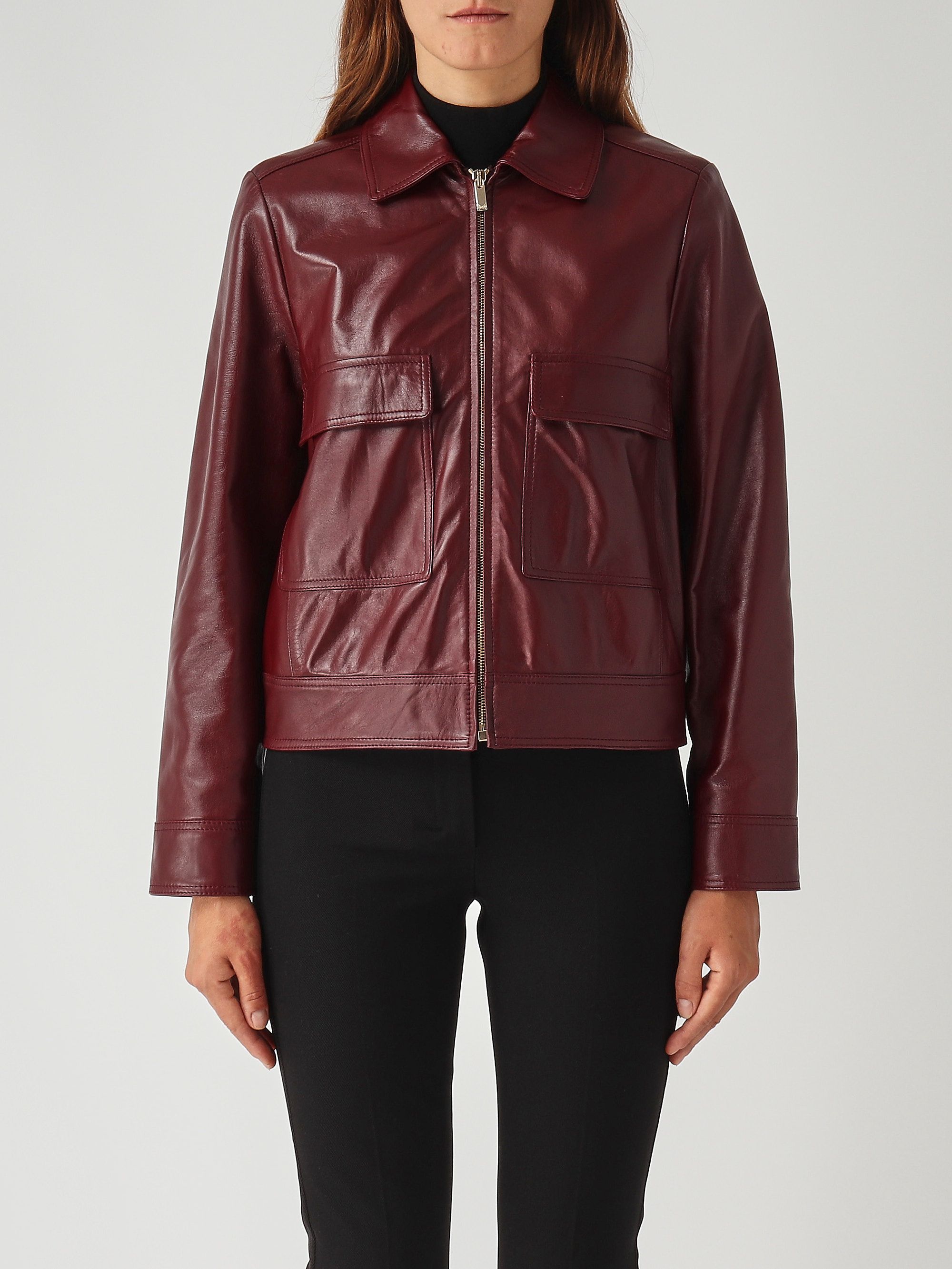 HOODED LEATHER BOMBER JACKET - BLACK | COS 00s BOA HOODED CUSTOM