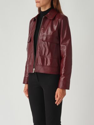 3. Chaqueta de mujer Nepet de piel Burdeos
