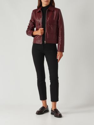 2. Chaqueta de mujer Nepet de piel Burdeos