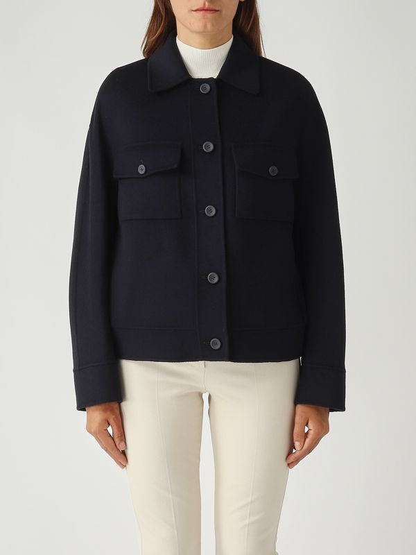 1. Chaqueta de mujer Fiero de lana virgen Azul marino Max Mara Studio 2526046021600