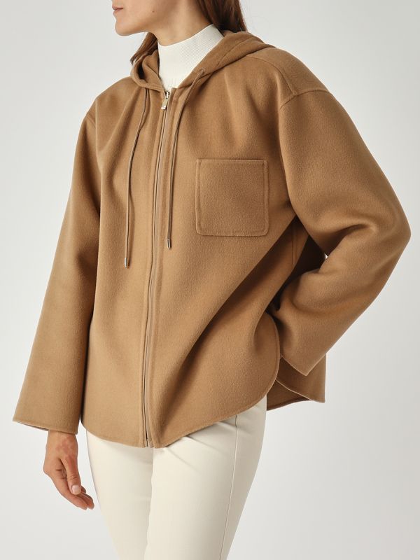 5. Mina Caban aus Schurwolle und Kaschmir für Damen Kamel Max Mara Studio 2526086021600