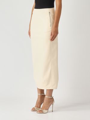 3. Women's skirt Fabiana in faux leather Cream MM Max Mara 2526776037600