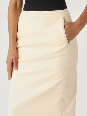 5. Women's skirt Fabiana in faux leather Cream MM Max Mara 2526776037600