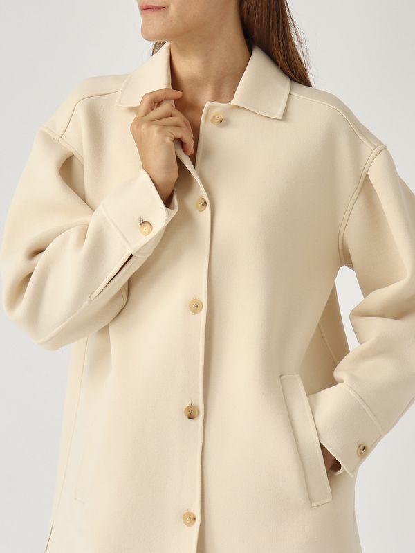 4. Emblem women's jacket in stretch cotton blend Cream MM Max Mara 2526916077600