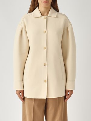 Damenjacke Emblem aus Stretch-Baumwollmischung Creme MM Max Mara