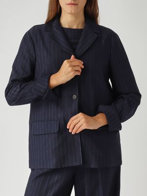 5. Damenjacke Todi aus Stretch-Baumwollmischung Blau Gestreift MM Max Mara 2526916087600