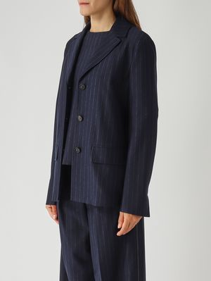 3. Damenjacke Todi aus Stretch-Baumwollmischung Blau Gestreift MM Max Mara 2526916087600