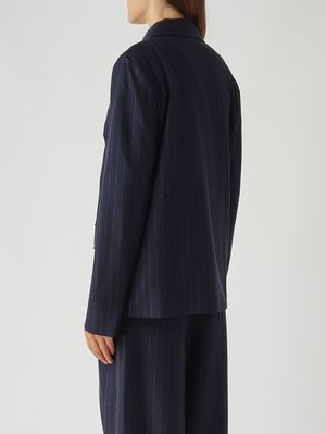 4. Damenjacke Todi aus Stretch-Baumwollmischung Blau Gestreift MM Max Mara 2526916087600