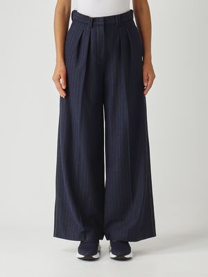 Damenhose Gela aus Stretch-Baumwollmischung Blau Gestreift MM Max Mara