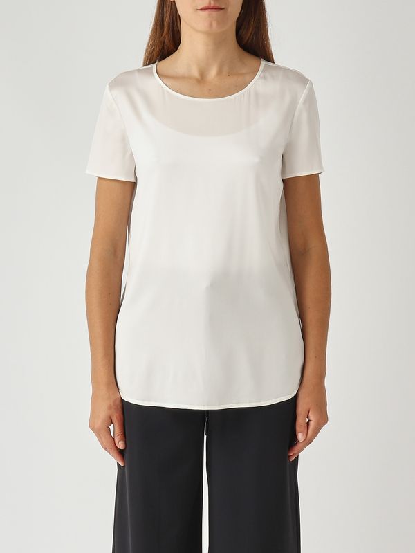 1. Blusa donna Cortona in seta stretch Bianco Ottico MM Max Mara 2526116017600