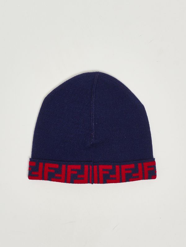 3. Gorro infantil de mezcla de lana y cachemira Azul-Rojo Fendi jup063ao29