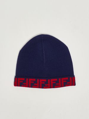 1. Gorro infantil de mezcla de lana y cachemira Azul-Rojo