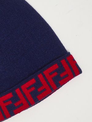 4. Gorro infantil de mezcla de lana y cachemira Azul-Rojo