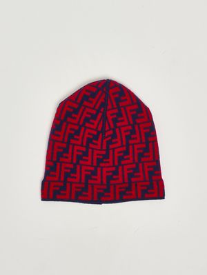2. Gorro infantil de mezcla de lana y cachemira Azul-Rojo