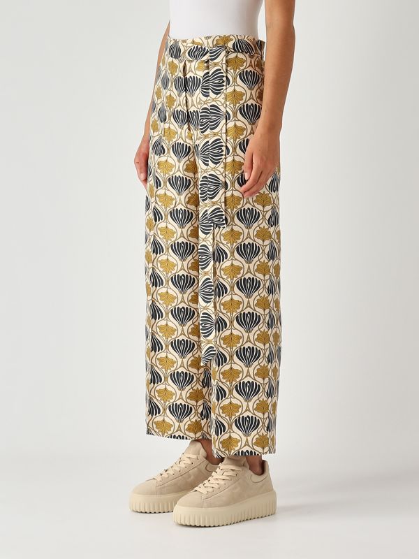 3. Timec silk twill trousers for women Pattern-Beige S Max Mara 2529136022600