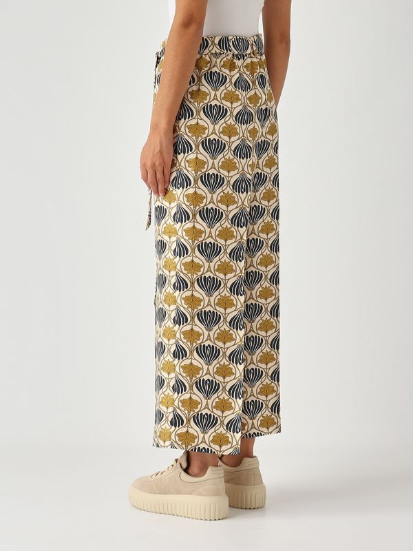4. Timec silk twill trousers for women Pattern-Beige S Max Mara 2529136022600