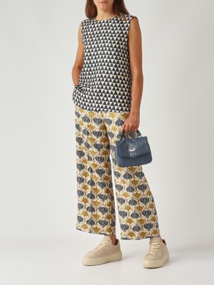 2. Timec silk twill trousers for women Pattern-Beige S Max Mara 2529136022600