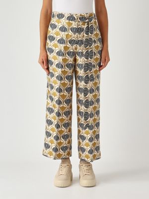 S Max Mara Abba wide-leg cotton twill trousers for women