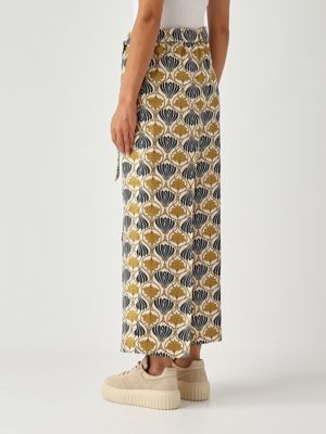 4. Timec silk twill trousers for women Pattern-Beige S Max Mara 2529136022600