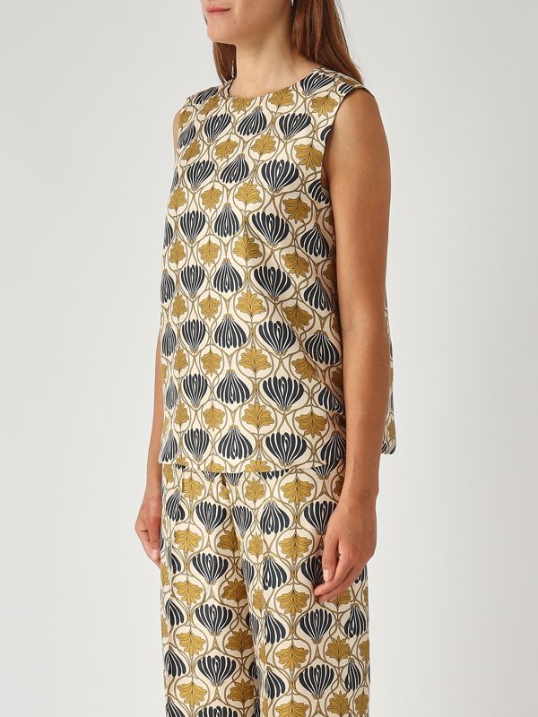 4. Top donna Timetop in twill di seta Fantasia-Beige S Max Mara 2529166012600