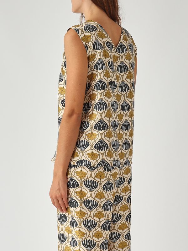 5. Top donna Timetop in twill di seta Fantasia-Beige S Max Mara 2529166012600