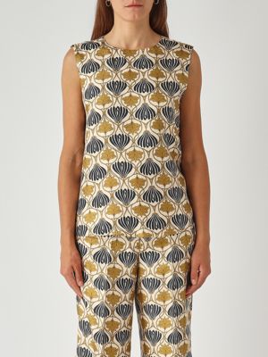 Timetop silk twill top for women Pattern-Beige S Max Mara