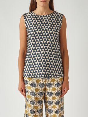 2. Haut Timetop en twill de soie pour femme Pattern-Beige S Max Mara 2529166012600