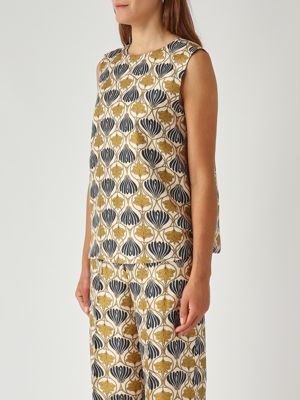 4. Haut Timetop en twill de soie pour femme Pattern-Beige S Max Mara 2529166012600