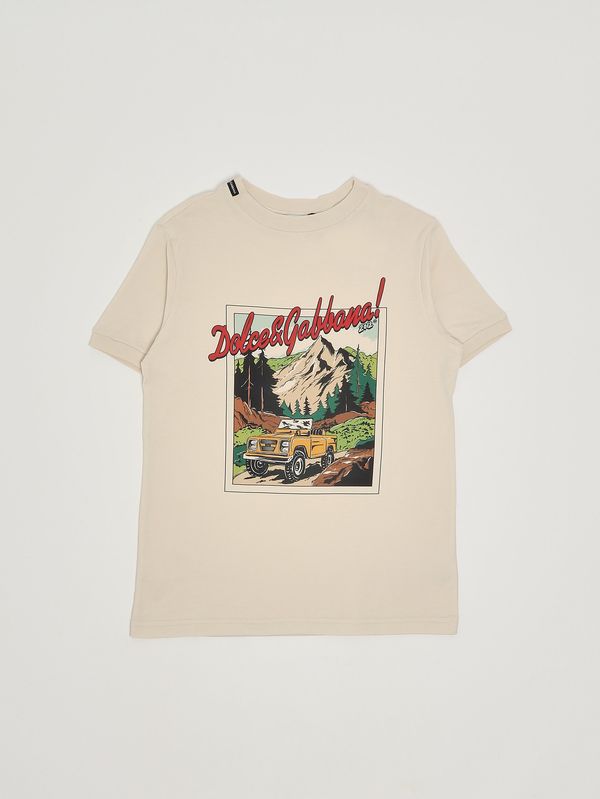 1. Baumwoll-T-Shirt für Kinder Sahne Dolce e Gabbana l4jtjdg7pjs