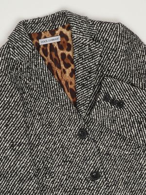 3. Wool and silk blend coat for girls White-Black Dolce e Gabbana l54c62fmzai